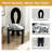 Dining Chairs Set Of 2, Key-Design Home Chairs - Linen Upholstered Solid Wooden Dining Chairs With White Round Cushion & Distinctive Wood Grain Texture For Kitchen Dining Room(Black)-398112029