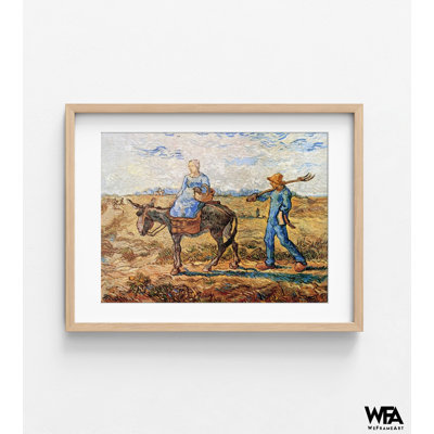 «Morning Peasant Couple to Work» par Vincent Van Gogh, reproduction d'art au lever du soleil, impression de peinture de paysage champêtre, Van Gogh Farm Art, décor de ferme