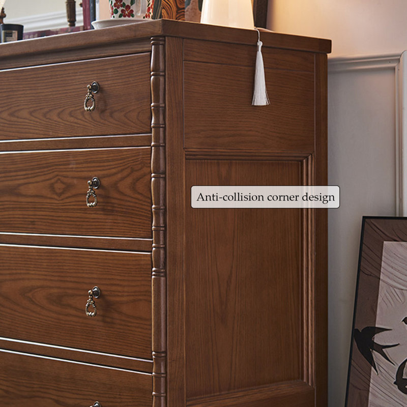 Commode 4 tiroirs rétro, bois classique