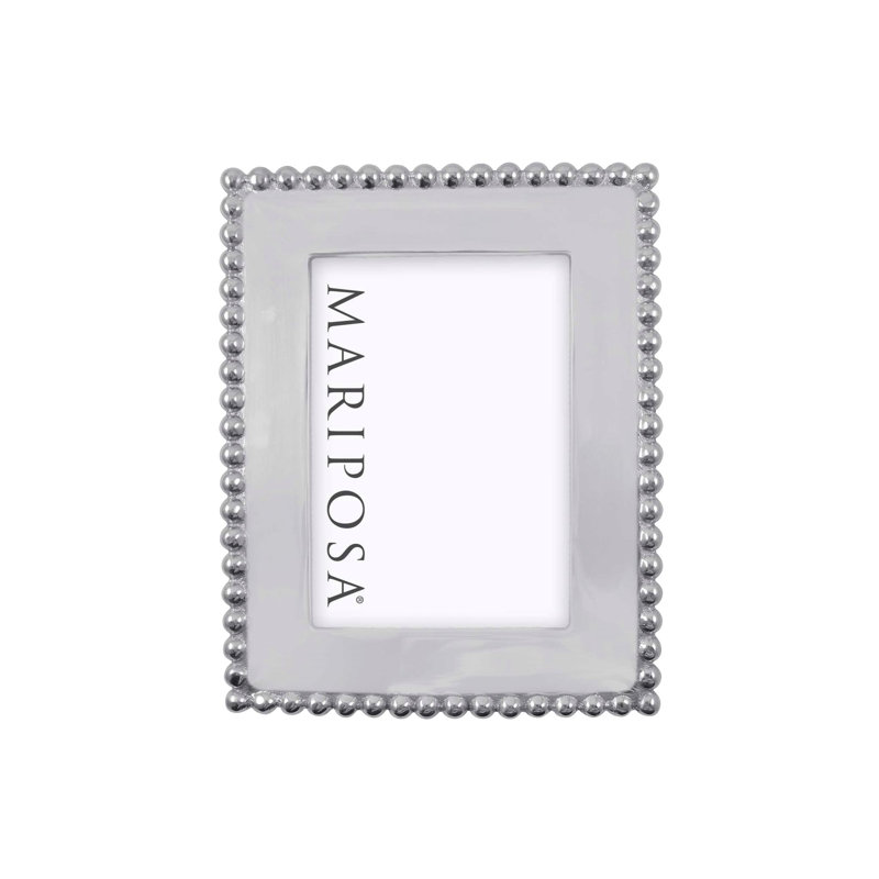 Classic Silver 5x7 Beaded Metal Picture Frame