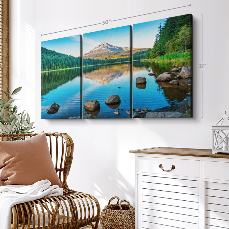 «Relaxing Trillium Lake» sur, H 32 po x l 50 po x P 1,25 po
