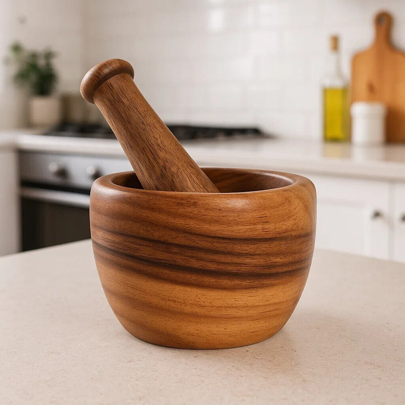 Flanagan Wood Mortar And Pestle Set