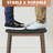 Solid Wood Vanity Stool For Makeup With Pu Leather Upholstery