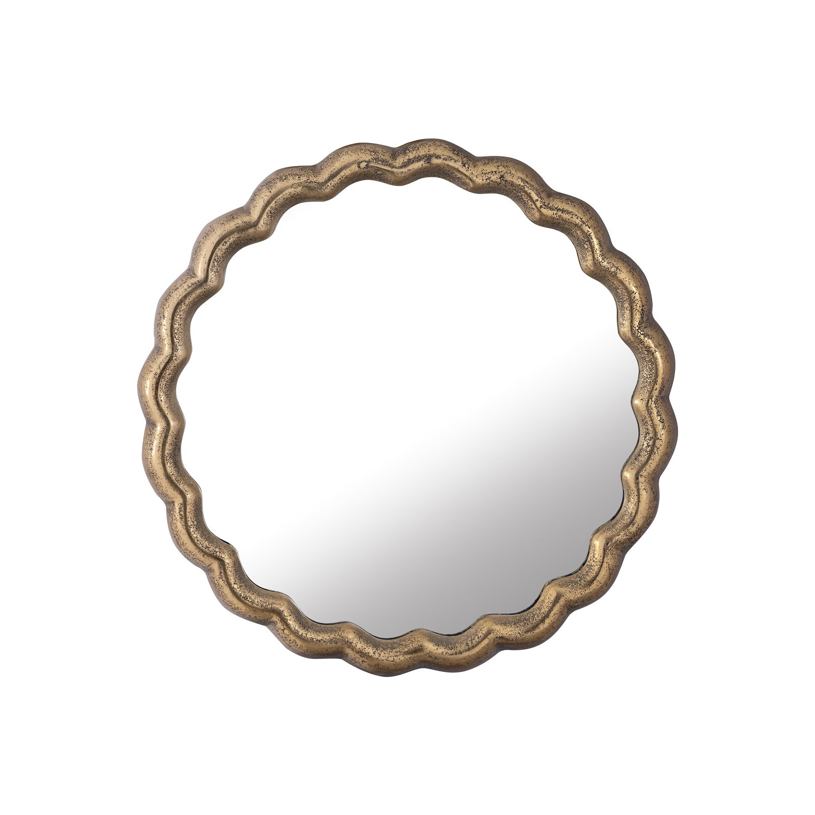 Aluminum Wave Mirror Medium, Gold, 20" x 20"