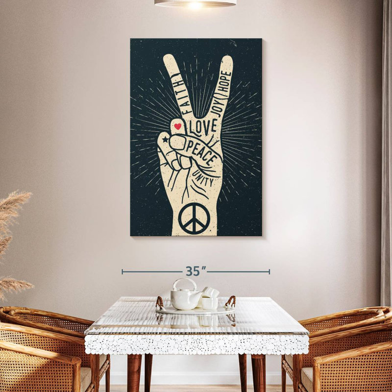 Khadjiah Peace Sign Typography, 48" H x 32" W