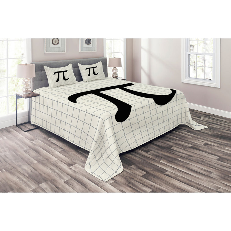 Modern & Contemporary Geometric Shapes Coverlet, King Bedspread + 2 Shams