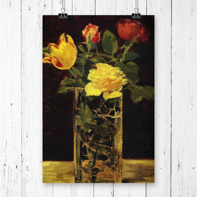 Edouard Manet Rose and Tulip - Frameless Print