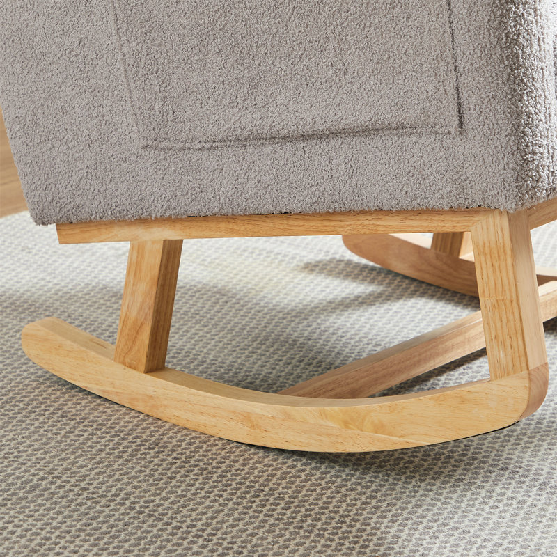 Chaise berçante moderne avec accoudoirs 27,2 po, Gris