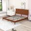 Lit plateforme en bois avec tête de lit-129448441-129448444