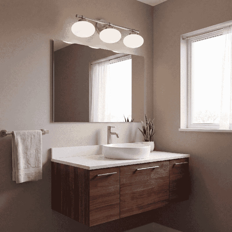 Éclairage pour salle de bain 3 lumières Savoy House Barrow en nickel satiné, H 8 po x l 25 po x P 6,63 po, Nickel satiné