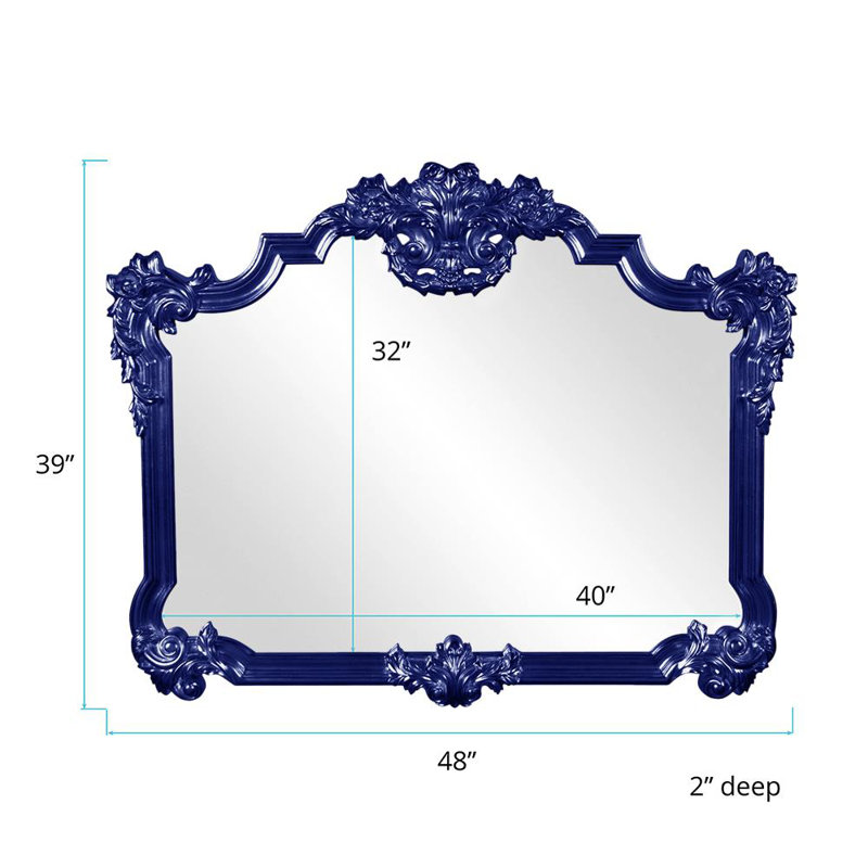 Miroir décoratif traditionnel, Bleu marine