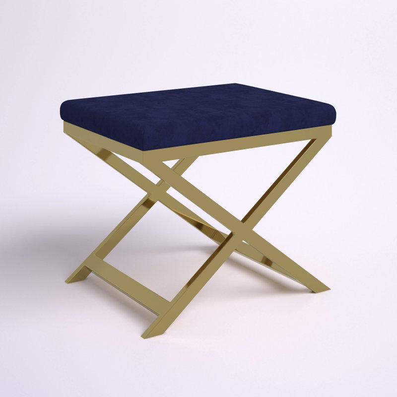 Tabouret d'appoint Axel, Marine, Doré