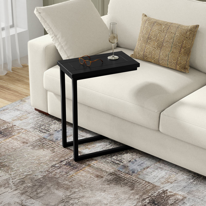 Skyler 18"W Solid Mango Wood/Metal Industrial C Side Table