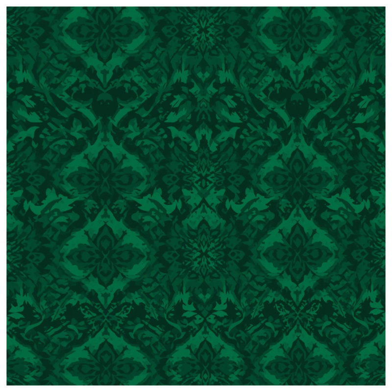 Couvertures vertes à motif damassé, L 50 po x H 60 po