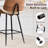 26.97" Counter Stool With Faux Leather And Curved Walnut Wood Backrest Design-595812646