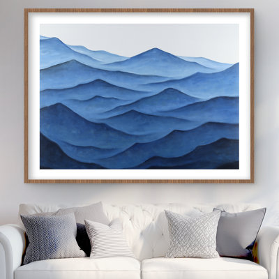 «Dark Calm Ocean Waves» - reproduction matte encadrée côtière