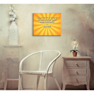 Trinx Gallery Wrapped Canvas By Joe Teti: "My motto is to keep it simple stupid, work smart n