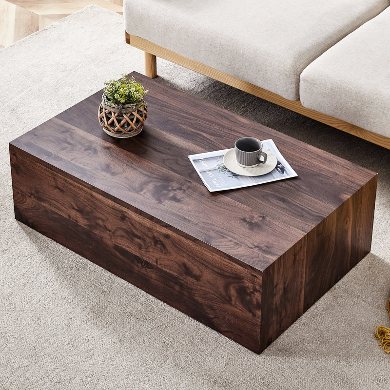 Walnut Wood Grain Coffee Table, 47.82 Lb - 39.3*23.6*12 Inch, Enhances Room Beauty Inch Surface Elegance, Walnut