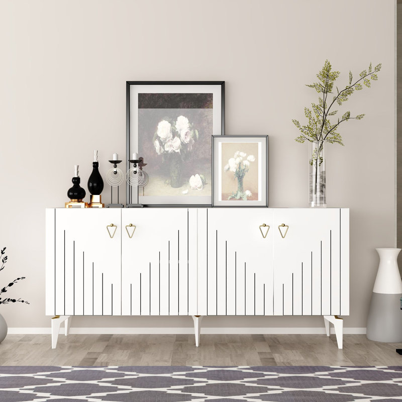 Console Estes, Blanc / Doré