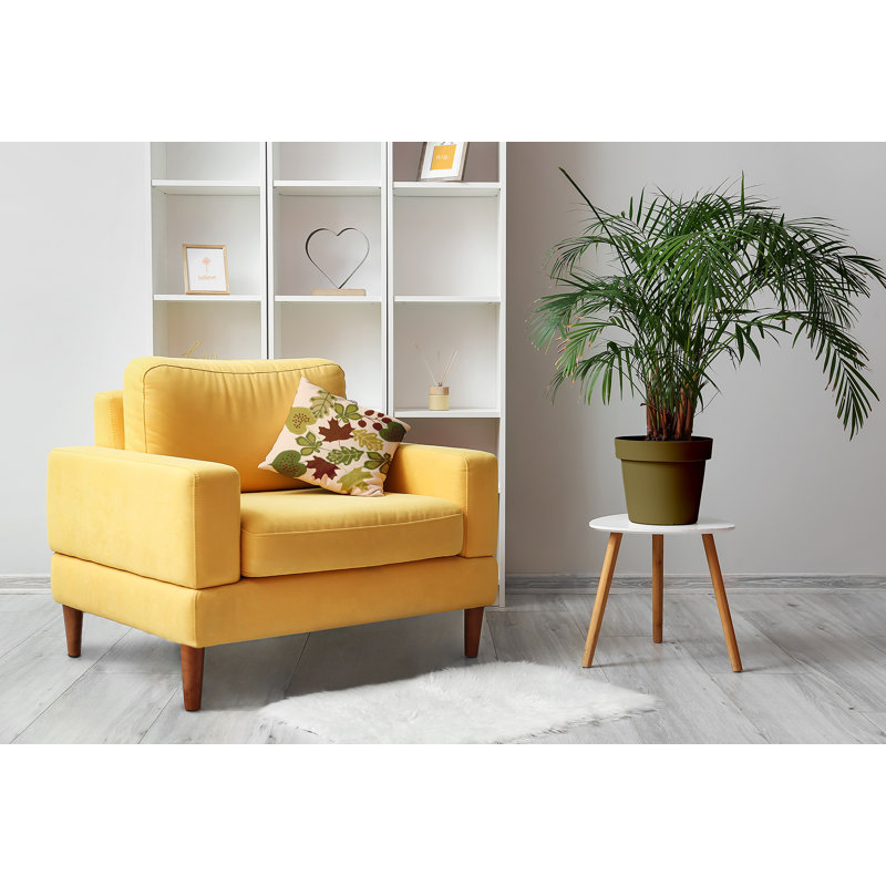 Olive and Beige Polyester Fall Leaves Square Pillow