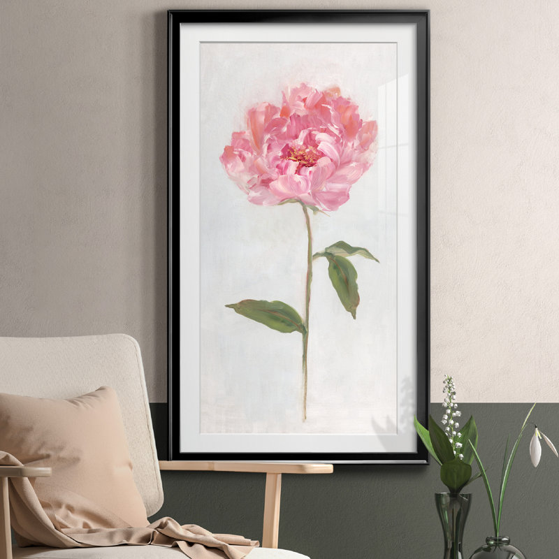 Pivoine II - Cadre photo, reproduction d'art sur papier, Cadre noir, H 14,5 po x l 26,5 po x P 1,5 po