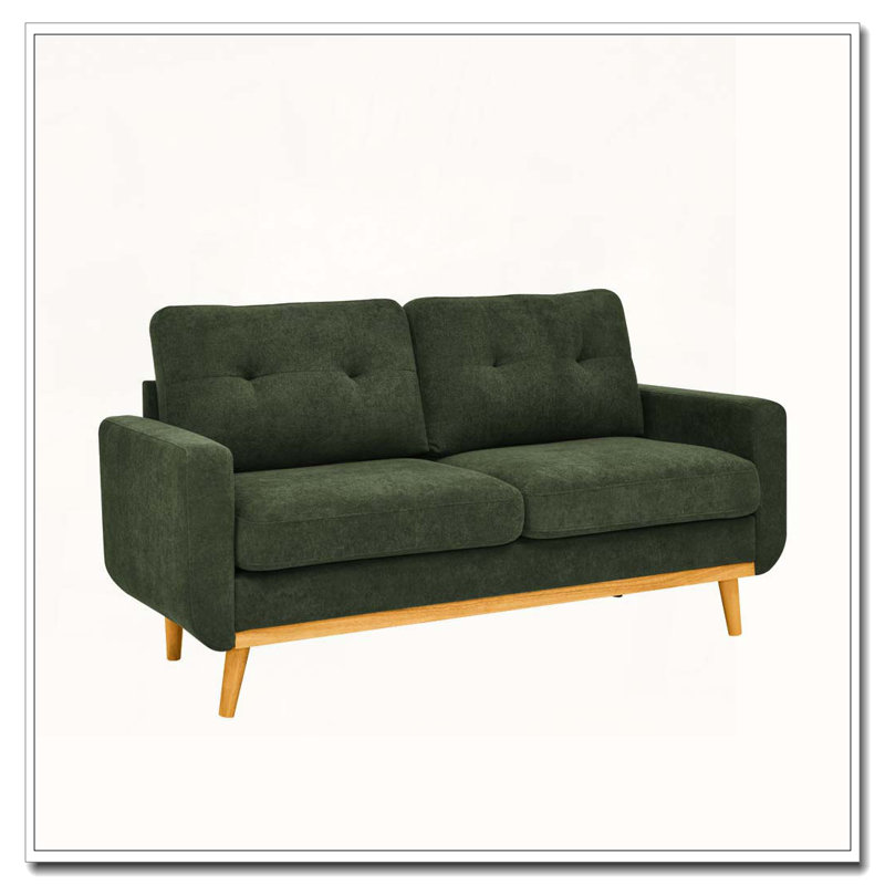 Canapé capitonné 67,7 po de largeur Mid-Century, Vert