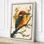 Kingfisher Among Branches Japandi - Wrapped Canvas-1395774910-1395774911