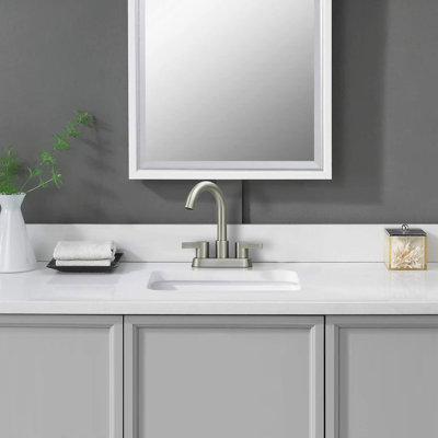Bathroom Sink Tap Brushed Nickel 2 Handle - 3 Hole Mount, Smooth Water Discharge, For Use Faucet In Materials, 4" Installation