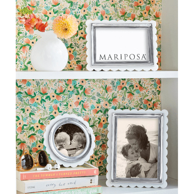 Metal Picture Frame, White, 5" W x 7" H
