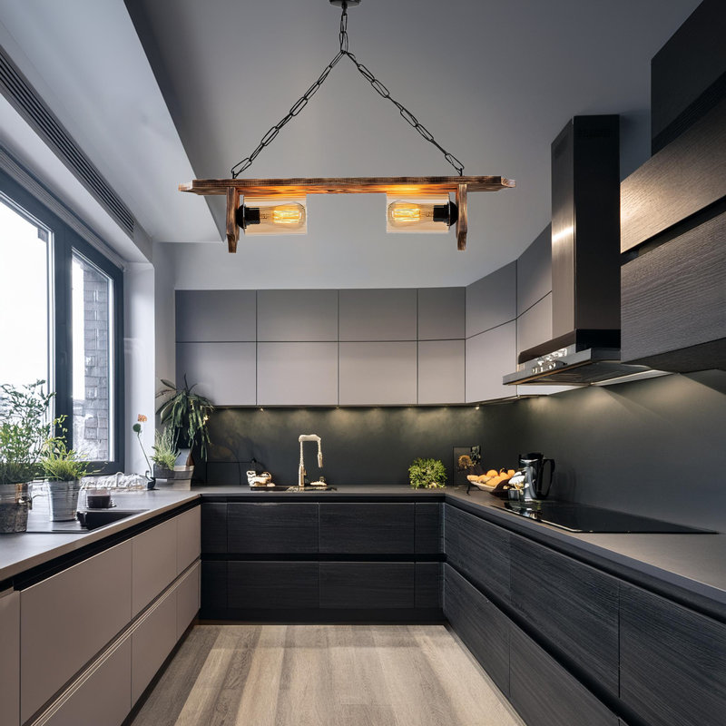 Lustre pour îlot de cuisine 2 lumières
