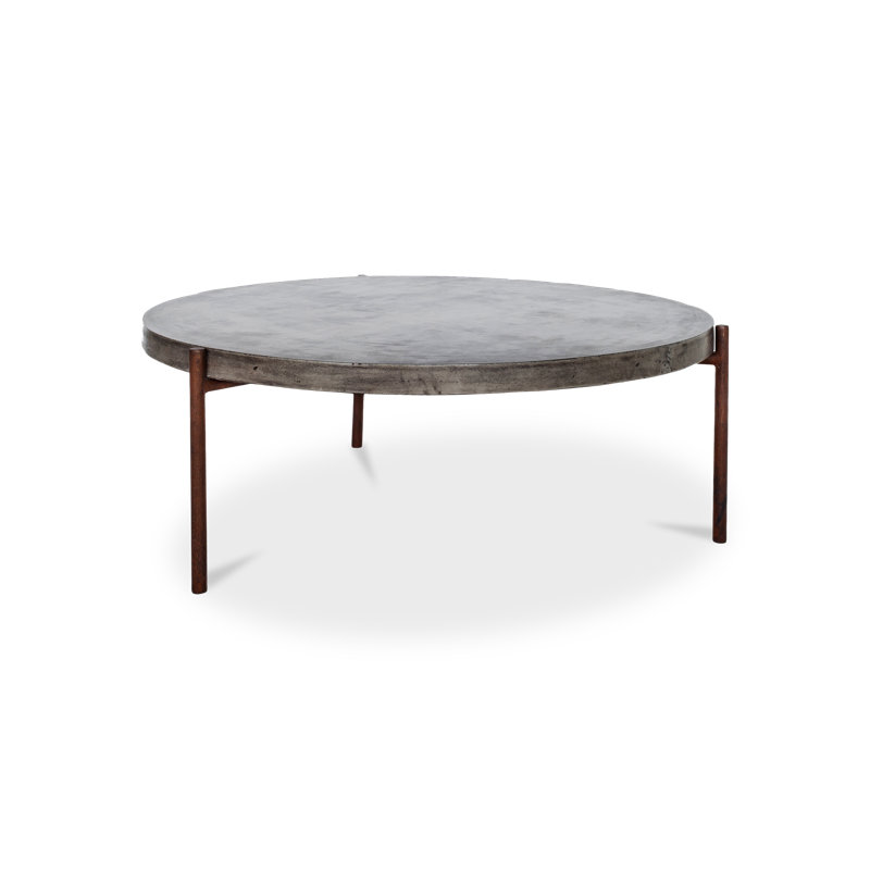 Ebbe 3 Legs Coffee Table, Dark Grey/Rusty