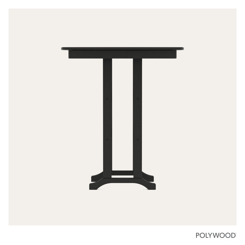 Table de bar POLYWOOD Nautical, Noir, L 36,75 po x L 36,75 po x H 42 po