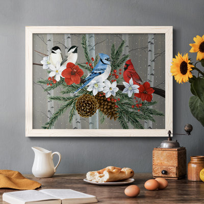 Birch Birds Collection, peinture sur toile encadrée