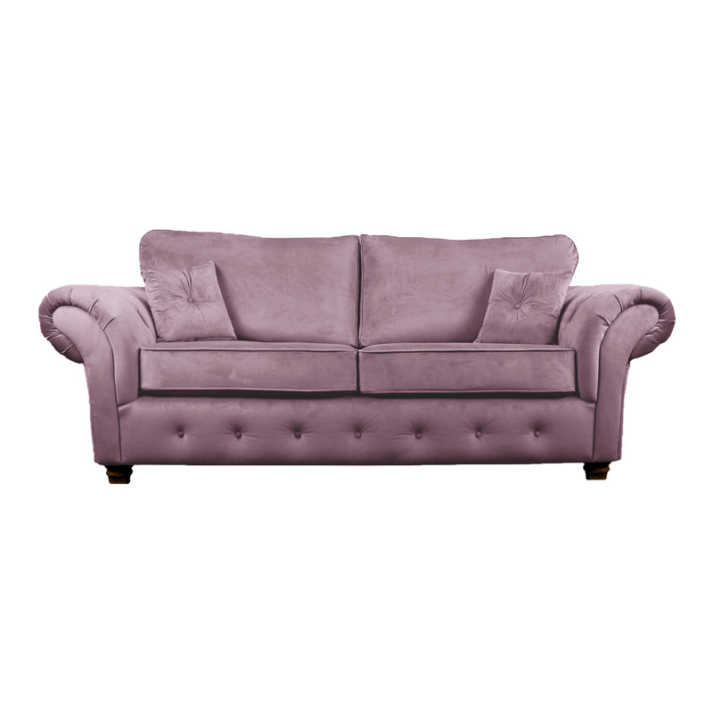 Lila 3 Seater Velvet Sofa, Lavender