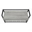 Banc d'entrée/couloir/rangement rectangulaire de 107 cm (42 po), stratifié gris, métal noir, style contemporain-1156081712