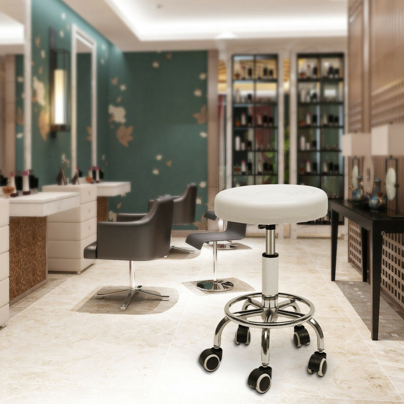 Swivel Adjustable Height Counter Stool with Metal Frame