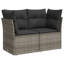 Ensemble de canapé de jardin Vidaxl PE rotin gris, acier thermolaqué grand modulaire