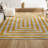 Isibeal Modern Classic Mitre Stripe Yellow/Ivory Rug-1191494464