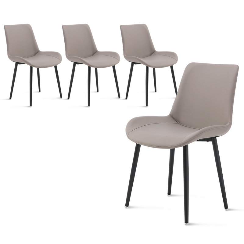 Upholstered Dining Chairs Mid Century Modern Leather Dining Room Chairs, Beaver, 2