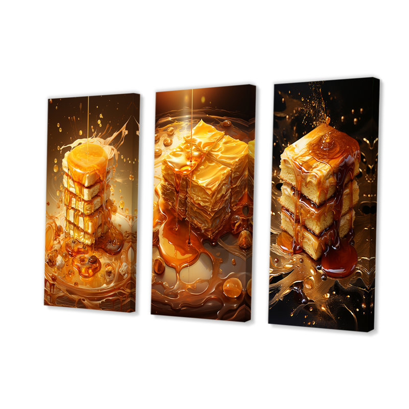 Honey Baklava Bounty Dessert - Ensemble de 4 impressions sur toile Desserts, Toile tendue, H 40 po x l 60 po