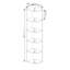 5-Tier Corner Bookshelf, Open Shelves Bookcase 132 x 31 x 24 cm, White