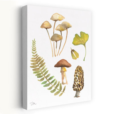 «August Mushroom» - Art contemporain de feuilles de champignons