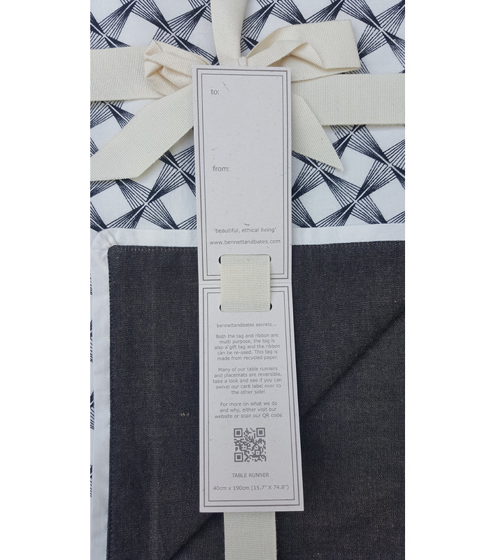 Thaksin Cotton Table Runner, Black