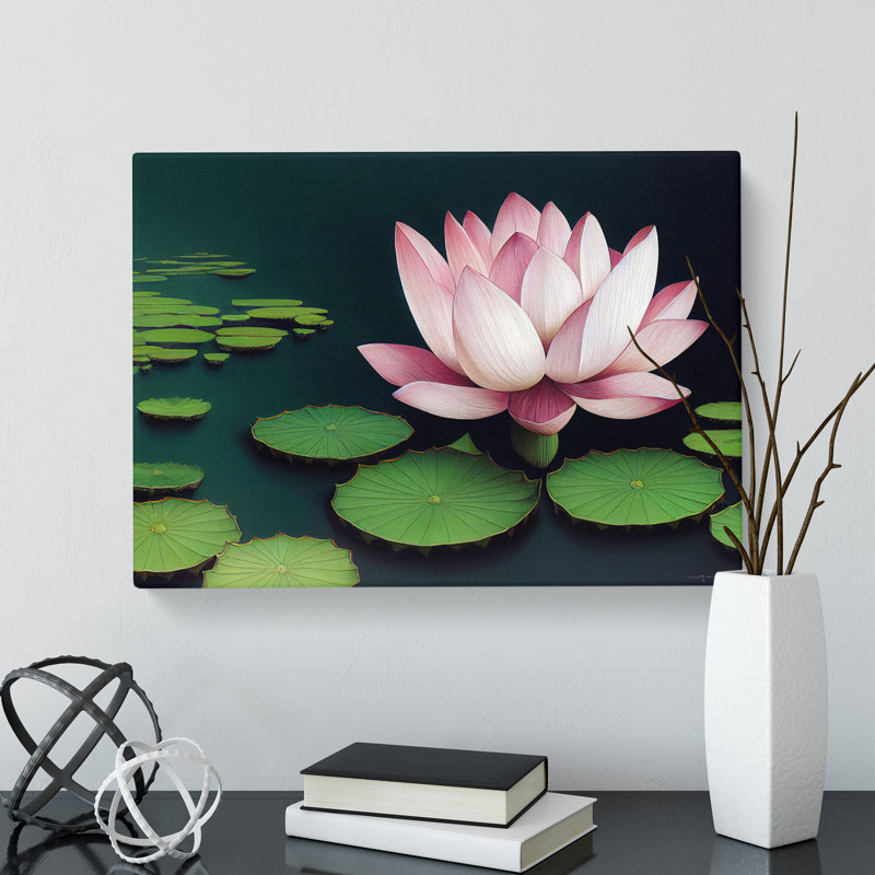 Effervescent Lotus Flower - Wrapped Canvas, 40cm H x 60cm W x 3cm D