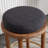 Modern Upholstered Bar Stool Without Backrest With Gold Ring Stirrups-108352743
