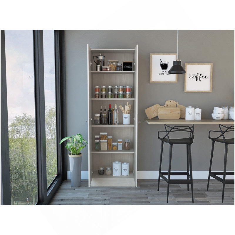 Armoire de rangement Pipestone, double porte, finition perle, Blanc