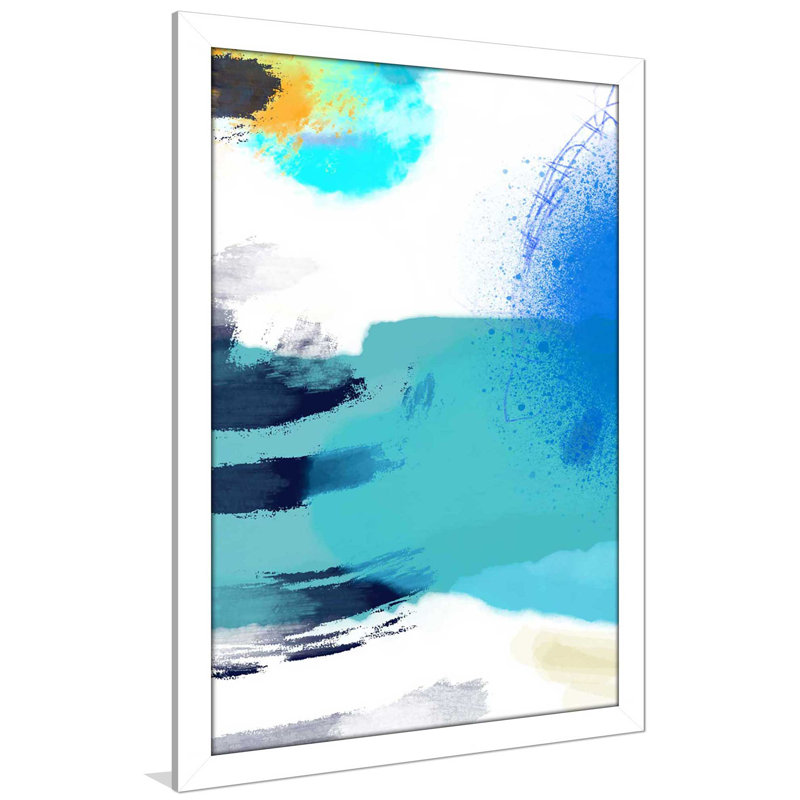 «Dream with Me II» par Ruth Fromstein - peinture sur toile à cadre flottant, H 27,5 po x l 21,5 po x P 0,75 po, Cadre blanc