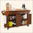 Kitchen Island With Rubber Wood Countertop, Kitchen Cart On 5 Wheels With Storage Cabinet And 2 Top Drawers And A Center Double Layered Storage Drawer For Dinning Room-1452660265