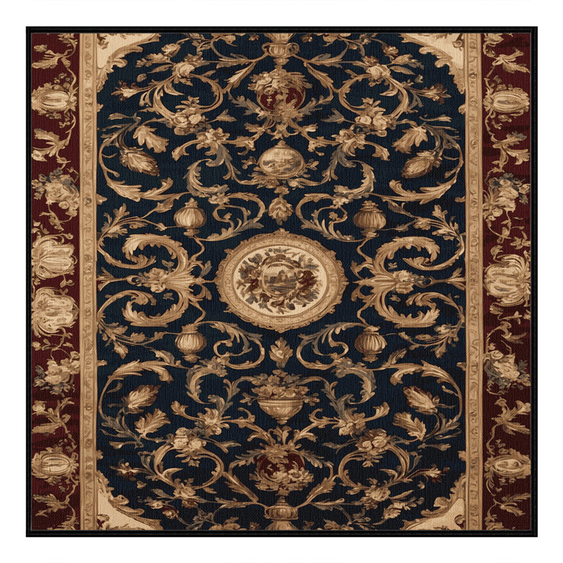 Tapis noir français lavable à la machine, Carré 4 pi
