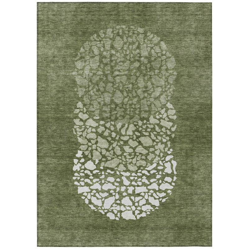 Machine-Washable Stain Resistant Abstract Area Rug, Rectangle 8' x 10'